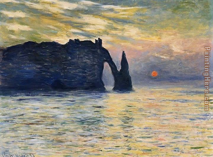 Etretat Sunset painting - Claude Monet Etretat Sunset art painting